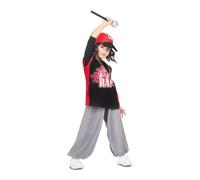 My Other Me - Disfraz de Rapero unisex infantil en gris y negro con gorra, cadena, camiseta, micrófono y pantalón talla 5-7 años. Perfecto para fiestas temáticas urbanas