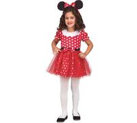 My Other Me - Disfraz de Ratoncita para niña con vestido y tocado en color rojo talla 5-6 años. Perfecto para fiestas de fantasía y momentos encantadores