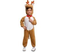 My Other Me - Disfraz de Reno unisex infantil con gorro y mono en blanco y marrón talla 3-4 años. Perfecto para crear recuerdos inolvidables estas fiestas