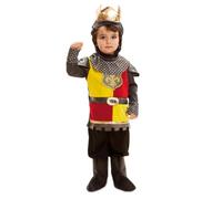 My Other Me - Disfraz de Rey para niño con verdugo con corona, camisa y pantalón con botas en gris y negro talla 5-6 años. Vive tu propia aventura medieval