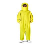 My Other Me - Disfraz de Tripulante Espacial Videojuego adulto unisex en amarillo con traje con bolsillos y cremallera y casco espacial talla XL. Explora nuevos mundos con estilo