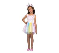 My Other Me - Disfraz de Unicornio para niña en rosa con vestido y diadema talla 3-4 años. Vive un mundo mágico lleno de aventuras y fantasía