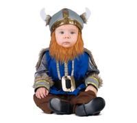 My Other Me - Disfraz de Vikingo bebé para niño con mono con cinturón integrado, sombrero y barba en azul y marrón talla 24-36 meses. Perfecto para fiestas temáticas de aventura