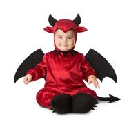 My Other Me - Disfraz Diablo Bebé Unisex, talla 12-24 meses. Incluye gorro con cuernos negros, alas negras, mono rojo con cola puntiaguda y patucos. Pequeño y travieso.