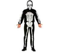 My Other Me - Disfraz Esqueleto infantil unisex, talla 3-4 años. Incluye mono negro con impresión de huesos en blanco y verdugo a juego. Un clásico aterrador perfecto para Halloween.