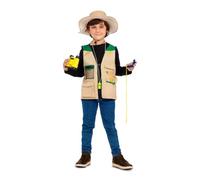 My Other Me - Disfraz Explorador infantil unisex, talla 5-7 años. Incluye sombrero beige, chaleco con cremallera y 4 bolsillos, prismáticos, brújula, silbato, lupa y adhesivos. Aventura sin límites.