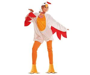 My Other Me - Disfraz Gallina para Adulto Unisex, talla M-L. Incluye mono holgado blanco con mangas con formato de alas, pantalones naranjas con cola y cubrepiés de patas y gorro con rostro del animal