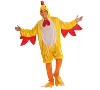 My Other Me - Disfraz Gallo Hombre, talla M-L. Incluye gorro con ojos, pico, barbilla y cresta roja, mono amarillo con alas y cola rojas y pantalón amarillo con cubrepiés naranjas que parecen patas.