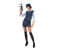 My Other Me - Disfraz Gánster mujer talla S adulto en azul