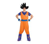 My Other Me - Disfraz Goku Dragon Ball Adulto, talla XL. Incluye camiseta naranja y azul con impresión, pantalón naranja, cinturón y braceletes textiles azules y cubrebotas. Ideal para cosplay