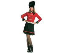 My Other Me - Disfraz Guardia Inglesa Mujer, talla M-L. Incluye sombrero negro bearskin, camisa roja con botones dorados, puños, charreteras y cuello negro, cinturón blanco y falda negra.