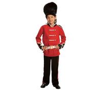My Other Me - Disfraz Guardia Inglesa niño, talla 7-9 años. Incluye sombrero bearskin, camisa roja con botones dorados, puños, charreteras y pantalón en negro, y cinturón blanco.