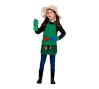 My Other Me - Disfraz Jardinero infantil unisex, talla 5-7 años. Incluye sombrero beige, delantal verde con 3 bolsillos, pala, rastrillo, paleta, guantes y regadera. Cultiva grandes aventuras.