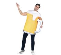 My Other Me - Disfraz Jarra de Cerveza Adulto Unisex, talla Única. Incluye vestido sin mangas amarillo con detalles blancos simulando la espuma y asa lateral. Diviértete como nunca.