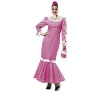 My Other Me - Disfraz Madrileña Mujer, talla S. Incluye vestido rosa con encaje, lunares blancos y falda de vuelo,bolsito a juego, pañuelo blanco para la cabeza y mantón negro con flecos.