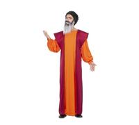 My Other Me Disfraz Maestro de Secta adulto unisex negro y naranja M-L | Incluye túnica naranja con mangas abullonadas, sobretúnica burdeos con hombreras y gorro negro