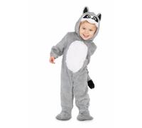 My Other Me - Disfraz Mapache bebé unisex, talla 0-6 meses. Incluye mono gris, cola anillada, patucos y capucha con cara del animal: antifaz negro alrededor de los ojos, nariz, bigotes y orejas.