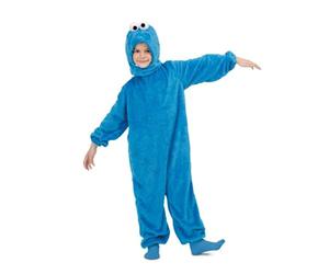My Other Me - Disfraz Monstruo de las Galletas infantil unisex, talla 10-12 años. Incluye mono azul peludo con capucha y ojos cosidos en forma de bolas.