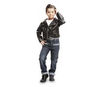 My Other Me - Disfraz Motero Infantil Unisex, talla 7-9 años. Incluye cazadora negra efecto cuero con cremallera y detalles plateados y solapas anchas. Actitud rebelde para dominar la carretera.