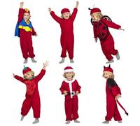 My Other Me - Disfraz multitemático para bebé unisex en color rojo con mono, gorro y accesorios textiles talla 12-24 meses. Un mundo de diversión para cada ocasión