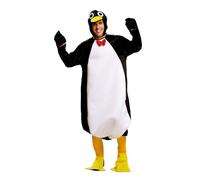 My Other Me - Disfraz para adulto de Pingüino blanco y negro con gorro y mono con cubrepiés talla ML. Perfecto para destacar en cualquier celebración.