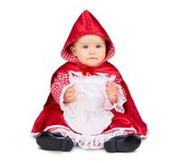 My Other Me - Disfraz para bebé de Caperucita con vestido y capa en color rojo, detalles a cuadros y delantal con encajes para niña talla 0-6 meses. Perfecto para momentos inolvidables