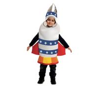 My Other Me - Disfraz para bebé unisex de Cohete azul y blanco con traje y detalles en fuego talla 12-24 meses. Listo para despegar en cualquier celebración especial