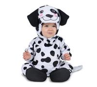 My Other Me - Disfraz para bebé unisex de Perro Dálmata en negro y blanco con gorro, mono, cola y patucos talla 12-24 meses. Conviértete en el perrito más adorable.