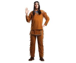My Other Me - Disfraz para hombre adulto de Indio marrón con cinta para cabeza, camisa y pantalón talla XL. Añade un toque étnico a tus fiestas de disfraces