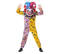 My Other Me - Disfraz para hombre adulto de Payaso con mono y capucha 3D en colores amarillo y rosa talla ML Despierta risas en todas tus fiestas.