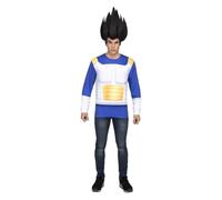 My Other Me - Disfraz para hombre adulto de Vegeta con camiseta estampada en azul y blanco talla XL. Siente el poder del guerrero más emblemático de la saga