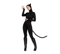 My Other Me - Disfraz para mujer adulto de Gato negro con verdugo y mono con cola talla XS Despierta tu lado felino y causa sensación en cualquier fiesta.