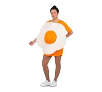 My Other Me - Disfraz para mujer embaraza adulto de Huevo Frito vestido con plancha de foam y tirantes en blanco y naranja talla M. Prepárate para ser la sensación del desayuno