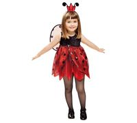 My Other Me - Disfraz para niña bebé de Mariquita con vestido, tocado y alas en rojo y negro talla 12-24 meses. Perfecto para robárselo el corazón a todos en Halloween