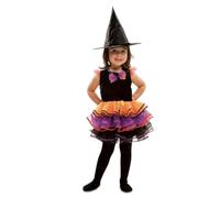 My Other Me - Disfraz para niña Bruja con vestido y sombrero en colores naranja y morado talla 12-24 meses ¡Despierta tu magia interior en cada aventura!