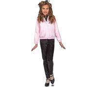My Other Me - Disfraz para niña de Años 50 rosa con camisa, chaqueta y tocado talla 7-9 años. Perfecto para revivir el encanto retro de una época inolvidable en cualquier fiesta temática