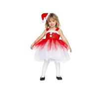 My Other Me - Disfraz para niña de Mamá Noel rojo y blanco con vestido y diadema-gorrito talla 5-6 años. Dulce encanto navideño para brillar en las fiestas familiares