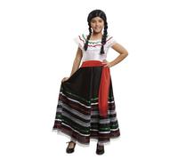 My Other Me - Disfraz para niña de Mexicana con vestido y fajín en rojo y negro talla 5-6 años. Baila y deslumbra con este encantador atuendo tradicional.