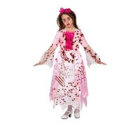 My Other Me - Disfraz para niña de Princesa rojo y rosa con diadema y vestido talla 7-9 años. Perfecto para una noche mágica de Halloween llena de encanto oscuro