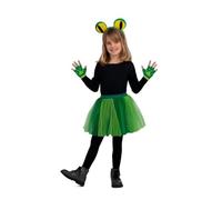 My Other Me - Disfraz para niña de Rana verde con diadema, mitones y tutú talla única. Perfecto para sacar una sonrisa en cualquier fiesta temática