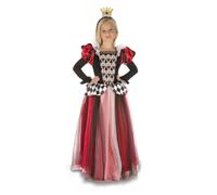 My Other Me - Disfraz para niña de Reina de Corazones en rojo y negro con vestido y tocado talla 10-12 años. Perfecto para liderar la corte en los cuentos más mágicos