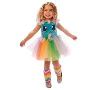 My Other Me - Disfraz para niña de Unicornio rosa con vestido y calentadores colorido talla 3-4 años. Eleva la magia y color en cada paso del carnaval