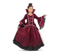 My Other Me - Disfraz para niña Vampiresa con vestido y enagua en granate y negro talla 5-6 años. Perfecto para noches de misterio y encanto sin igual
