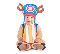 My Other Me - Disfraz para niño bebé de Chopper con gorro, mono y cubrebotas en azul y naranja talla 7-12 meses. El toque perfecto para fiestas de animales y fantasía