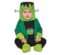 My Other Me - Disfraz para niño bebé de monstruo Frankenstein con gorro y mono en negro y verde talla 7-12 meses. Perfecto para un Halloween inolvidable