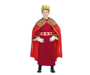 My Other Me - Disfraz para niño bebé de Rey Mago con capa, túnica y cinturón rojo talla 12-24 meses. Ideal para vivir la magia de la Navidad en familia