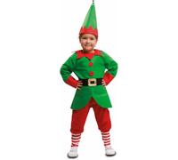 My Other Me - Disfraz para niño de Elfo con gorro, camisa con cinturón y pantalón en rojo y verde talla 7-9 años. Perfecto para crear momentos mágicos en Navidad