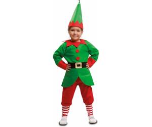 My Other Me - Disfraz para niño de Elfo con gorro, camisa con cinturón y pantalón en rojo y verde talla 10-12 años. Perfecto para crear momentos mágicos en Navidad