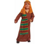 My Other Me - Disfraz para niño de Hebreo con pañuelo cabeza, túnica, manto, cinturón y cordón para turbante en marrón y verde talla 7-9 años. Explora las tierras antiguas como aventurero.