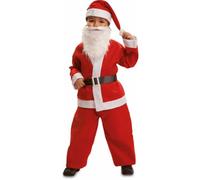 My Other Me - Disfraz para niño de Papá Noel con sombrero, barba, chaqueta, cinturón y pantalón en blanco y rojo talla 3-4 años. Perfecto para celebrar la Navidad con estilo